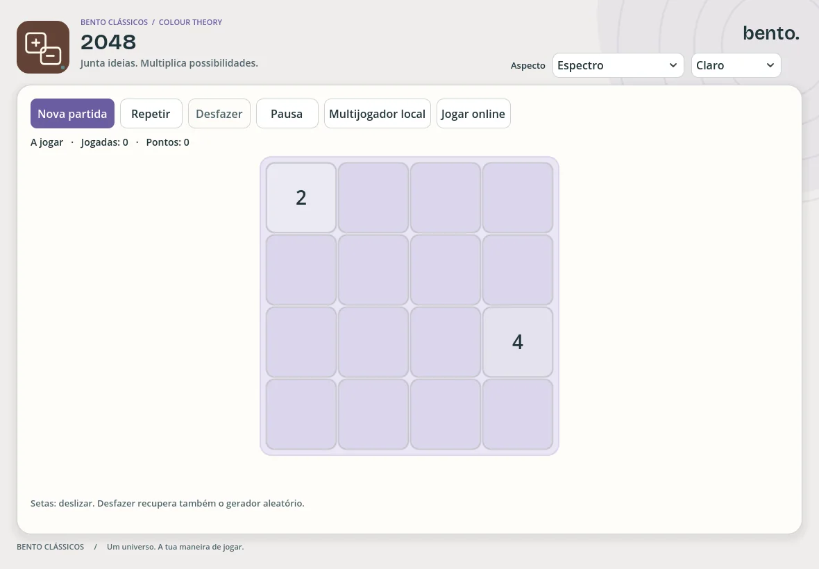 2048 com outro aspeto claro