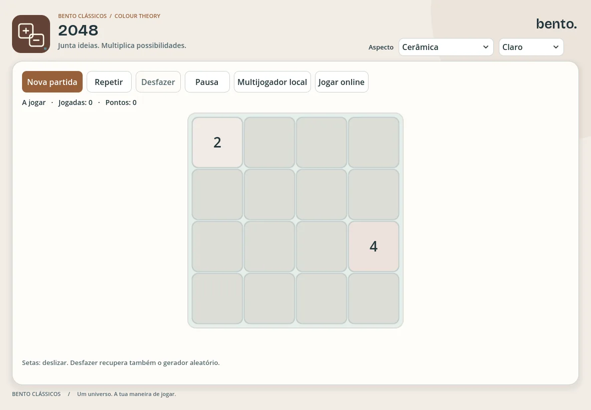 Uma partida de 2048